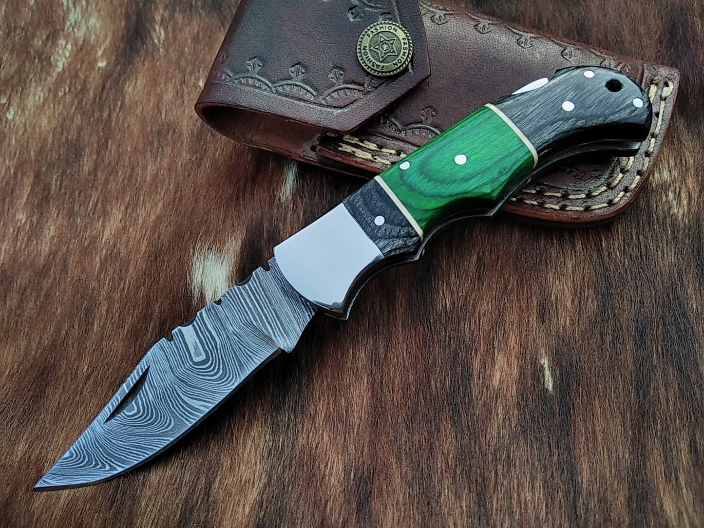 Damascus Folding Knive