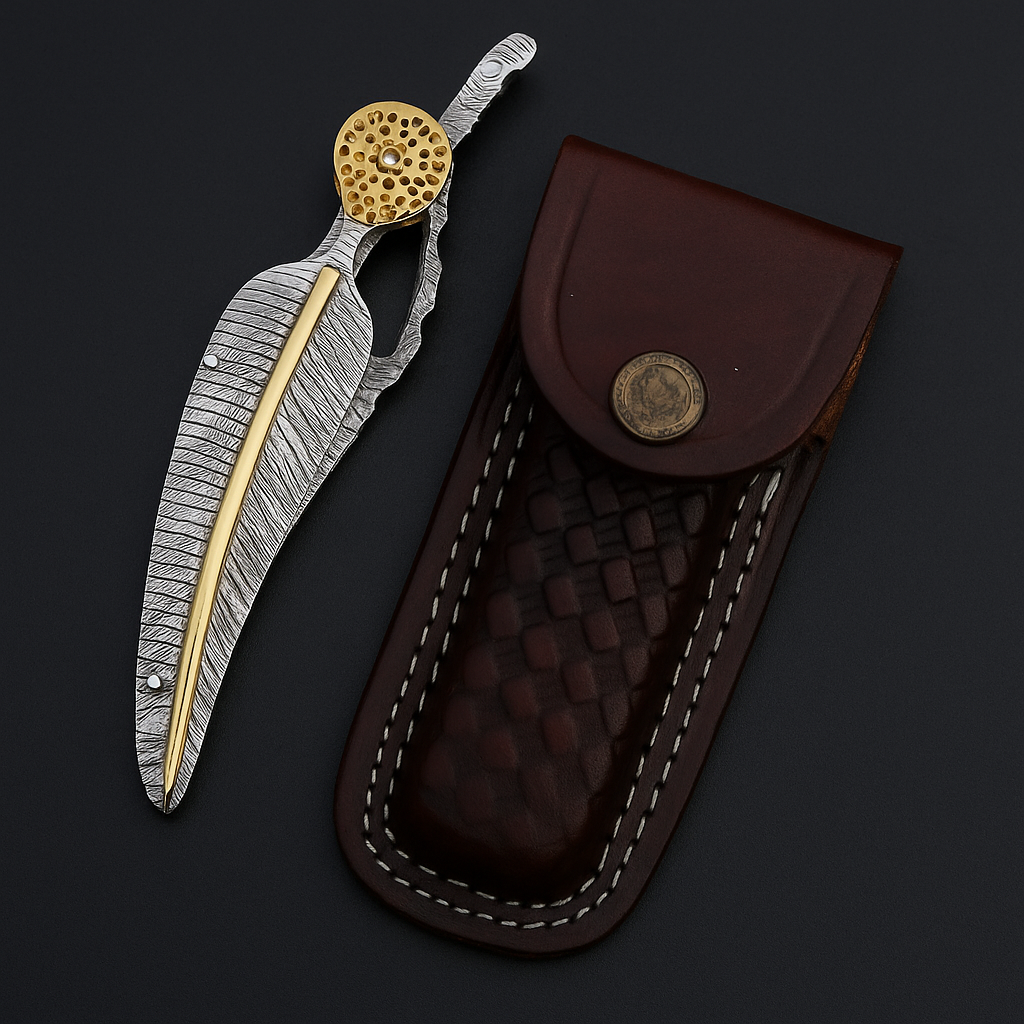 Handmade Damascus Folding Knive