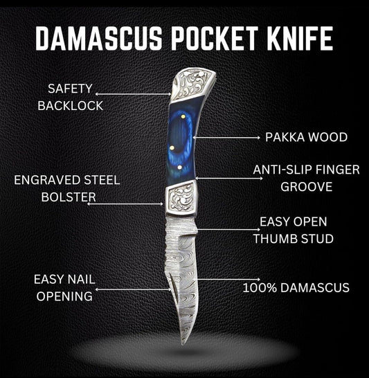 Damascus Folding Knive